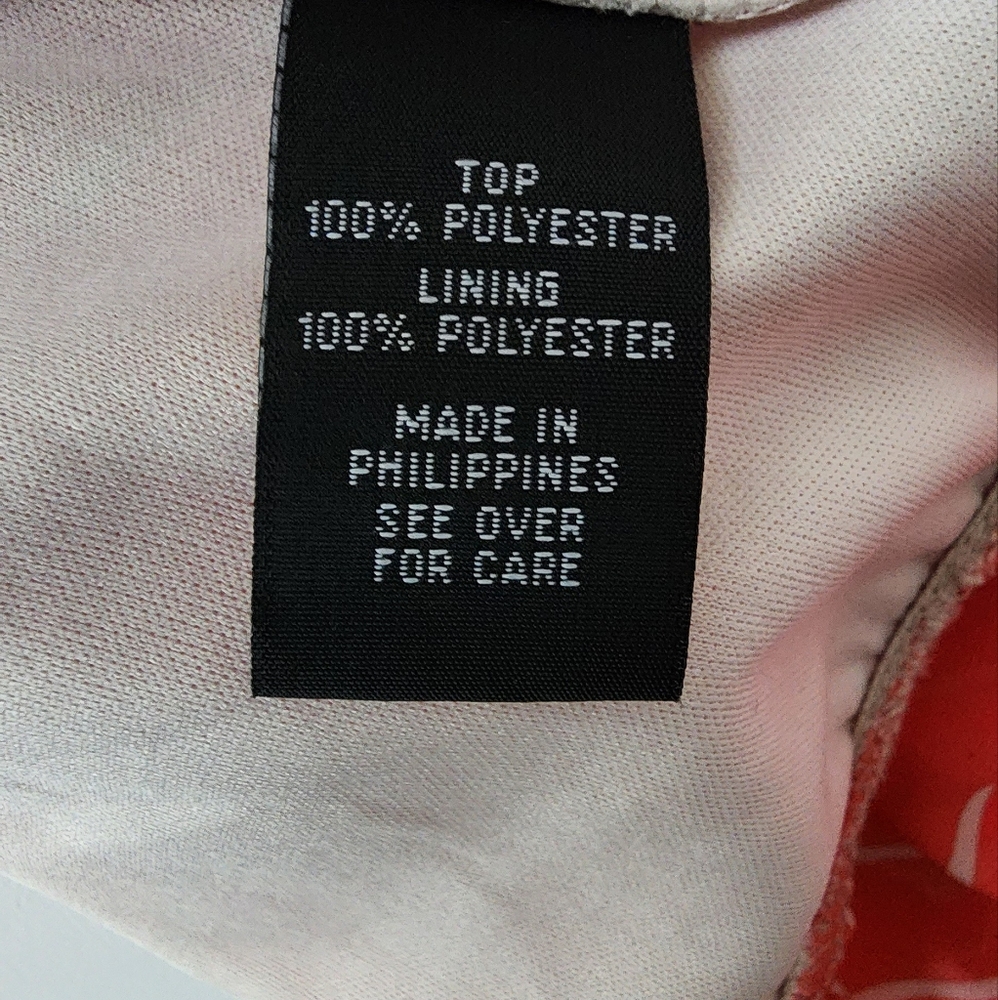 BCX Striped Flowy Blouse Top size S Coral‎ elastic Waist - Picture 7 of 7